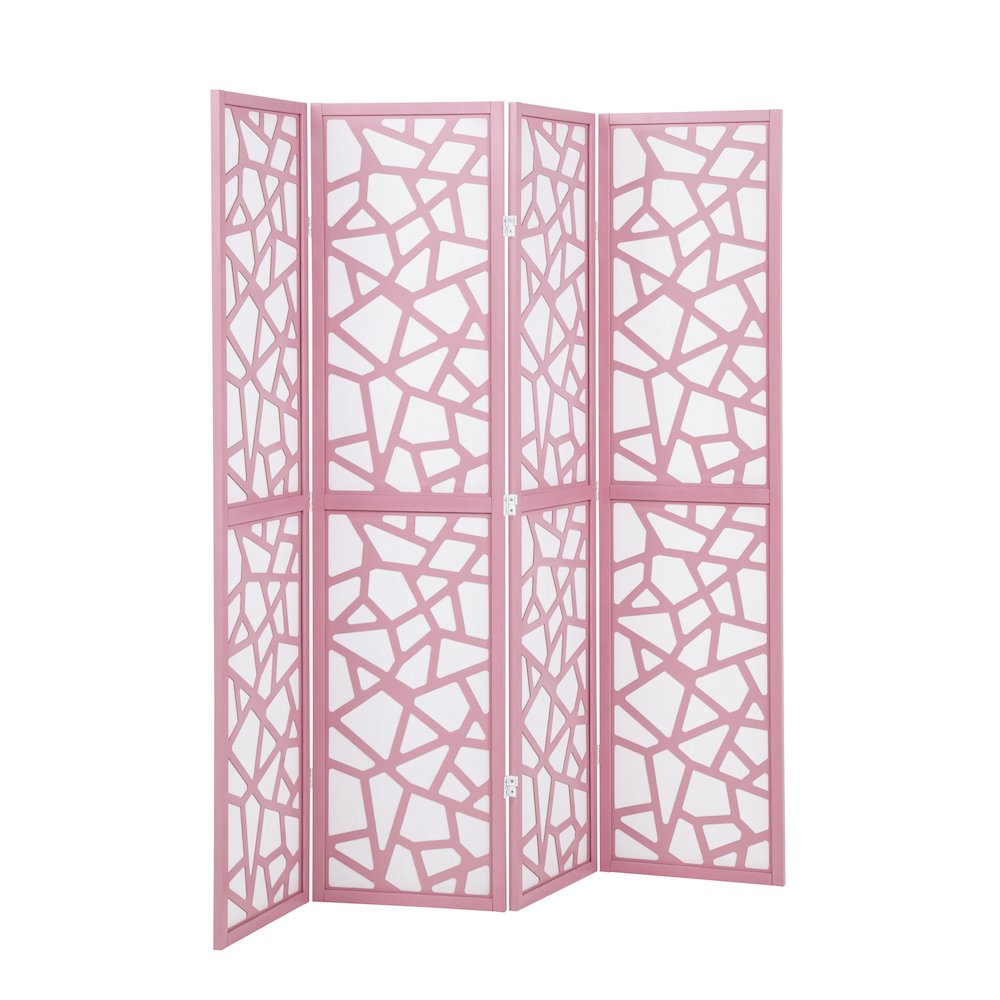 Aurra 4-Panel Wood Room Divider, Folding Portable Partition Screen