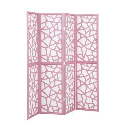 Aurra 4-Panel Wood Room Divider, Folding Portable Partition Screen