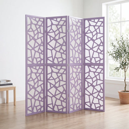 Aurra 4-Panel Wood Room Divider, Folding Portable Partition Screen