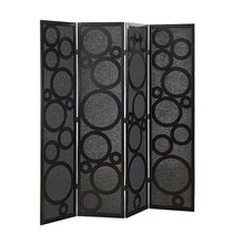 Wood and Non-Woven Fabric 4-Panel Folding Freestanding Room Divider, Black