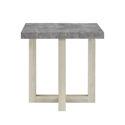 3-Piece Coffee Table Set, Coffee Table, Two End Tables, Faux Concrete and White