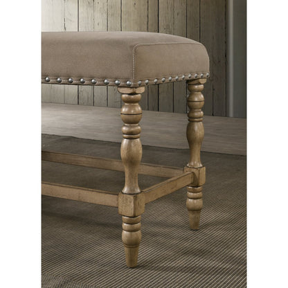Birmingham 7-Pc Driftwood Table with Nail Head Chairs Counter Height Dining Set