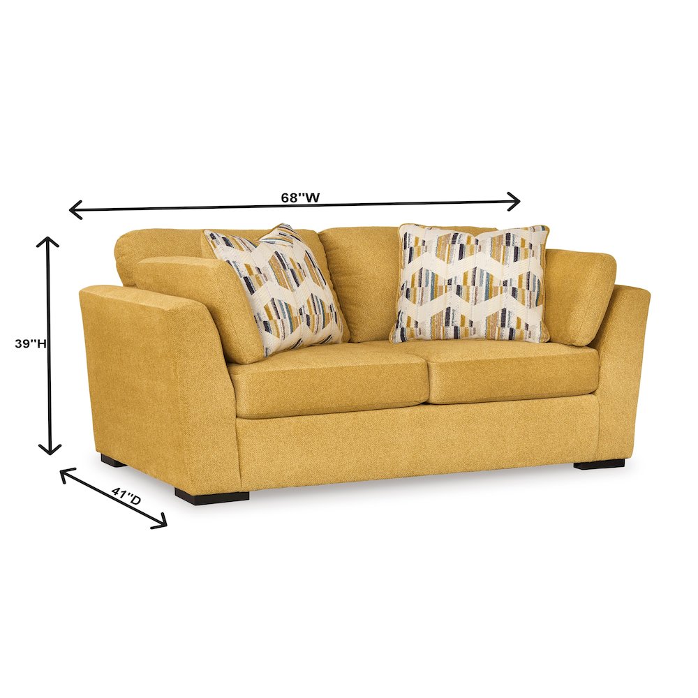 Clareen 4-Pc Living Room Set, Sofa Loveseat Cutler Chair and Ottoman, Sunflower