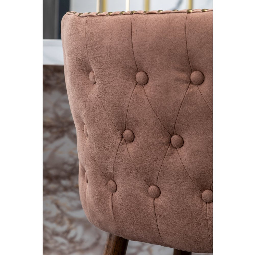 Nevis Modern Faux Leather Tufted Nailhead Trim Counter Stool Set of 2, Pink