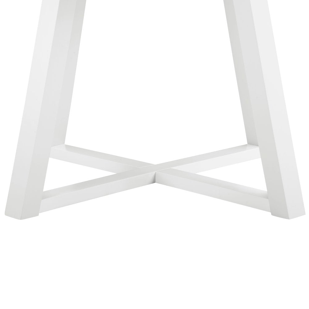 Varna 3-Pc Round Dining Set, Trestle Dining Table with 2  Chairs, White