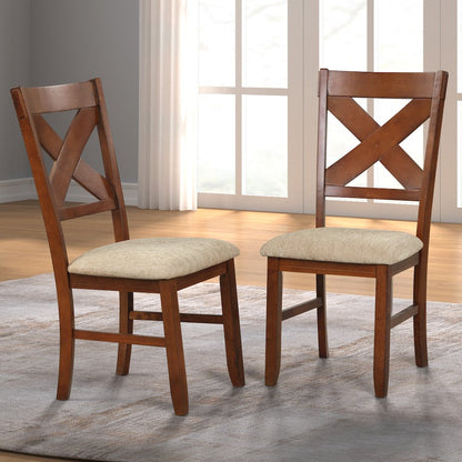 6-Piece Dining Set, Extendable Trestle Dining Table, 4 Chairs, Bench