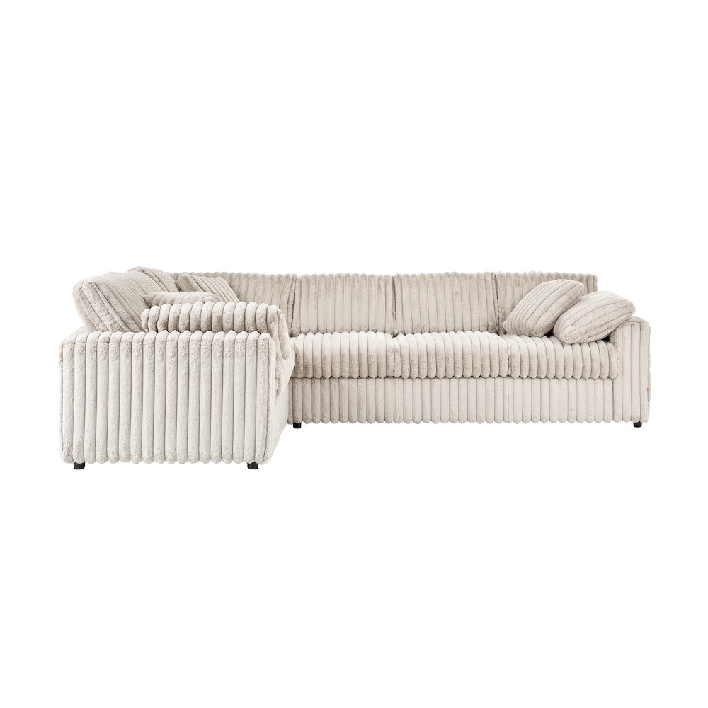Belvoir Living Room L-shape Sectional, Beige Champagne