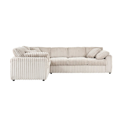 Belvoir Living Room L-shape Sectional, Beige Champagne