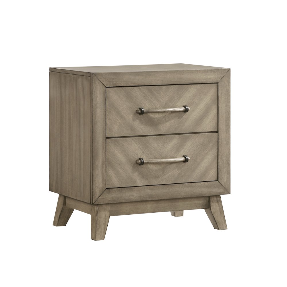 Arena Contemporary 2-Drawer Nightstand in Weathered Sand