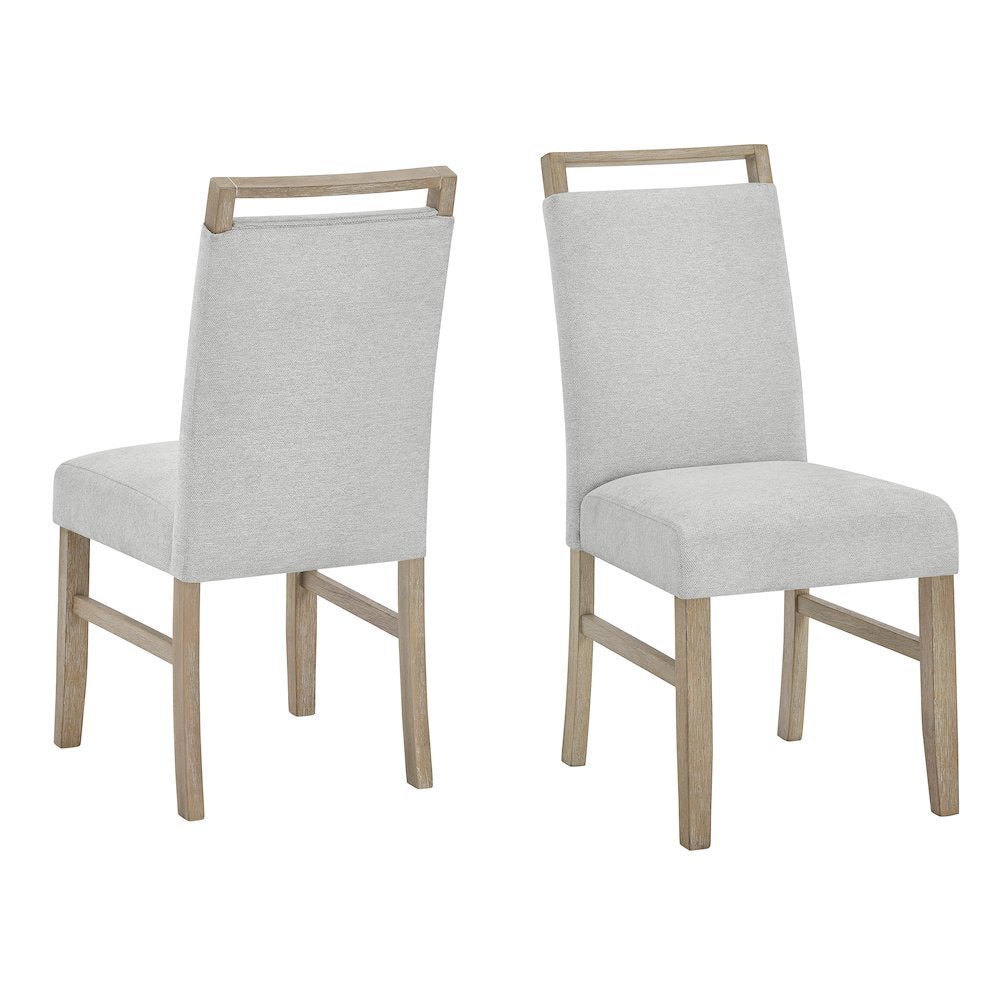 Zelalle 5-PC Dining Set, Faux Marble Table, 4 Chairs, White Wired-Brushed Finish