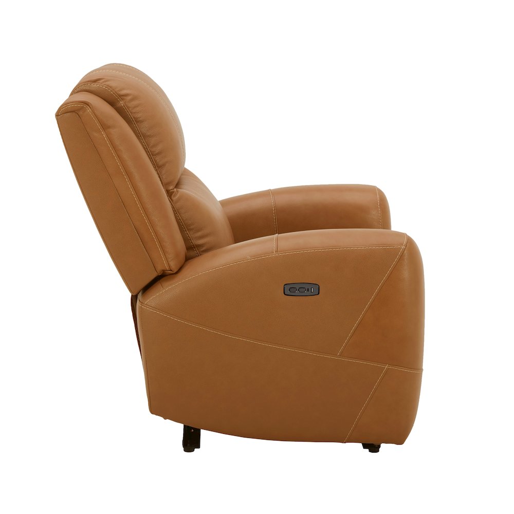 Cozura Leather Power Recliner, Silverado Butternut