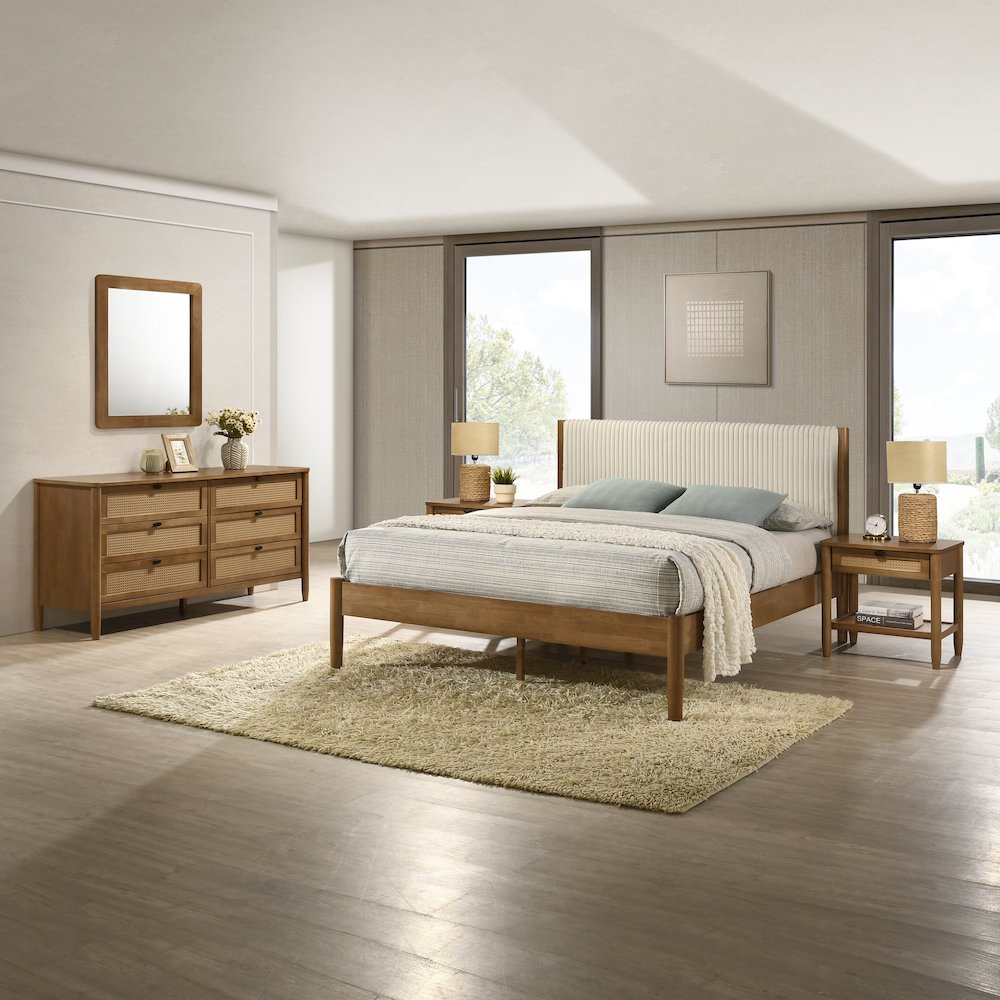 Vichy 5-Pc Bedroom Set with Queen Bed, Chest, Dresser, Mirror, 2 Nightstands