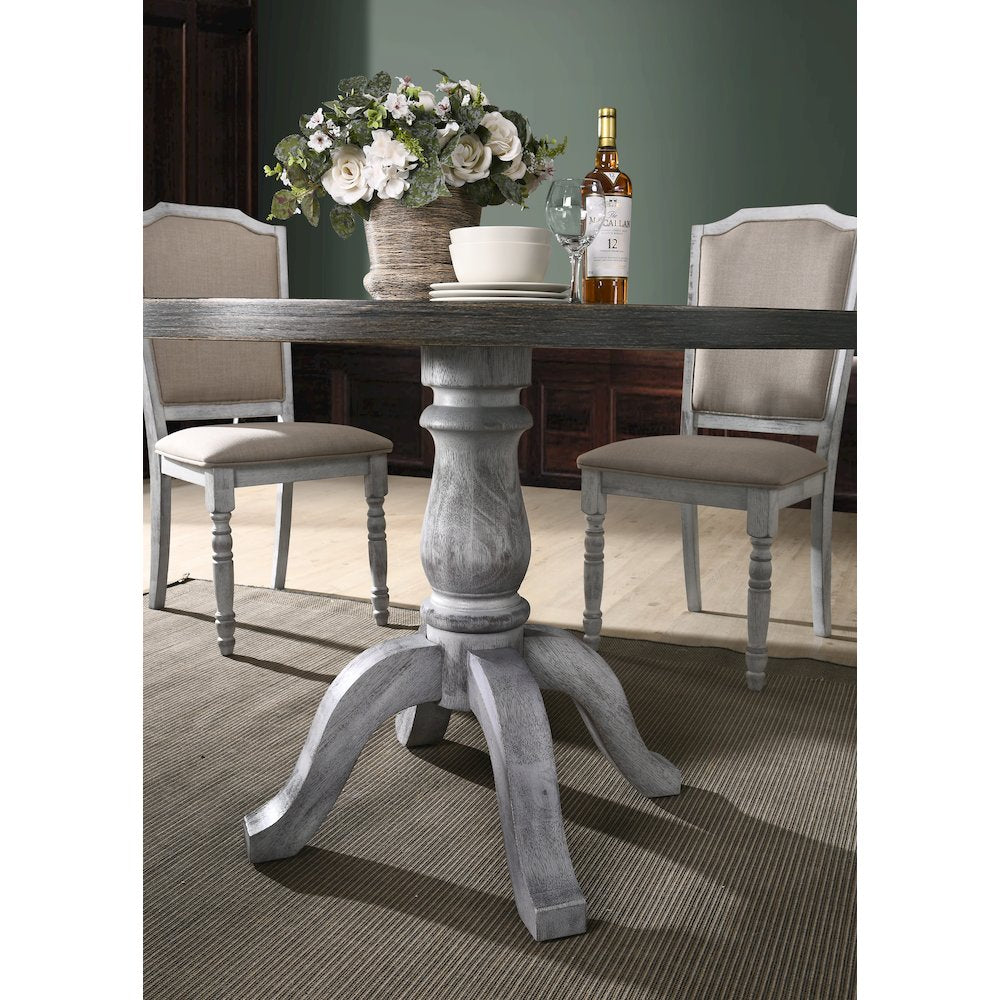 Iris Weathered White Wood 5-Pc Dining Set
