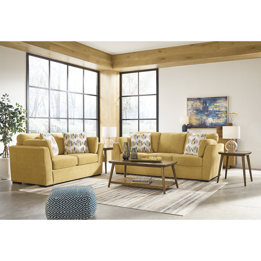 Clareen 2-Pc Living Room Set, Sofa and Loveseat, Sunflower