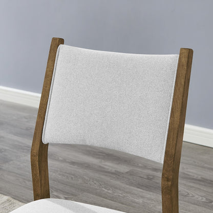 Parker Upholstered Dining Chairs, Set of 2, Light Oak and Gray