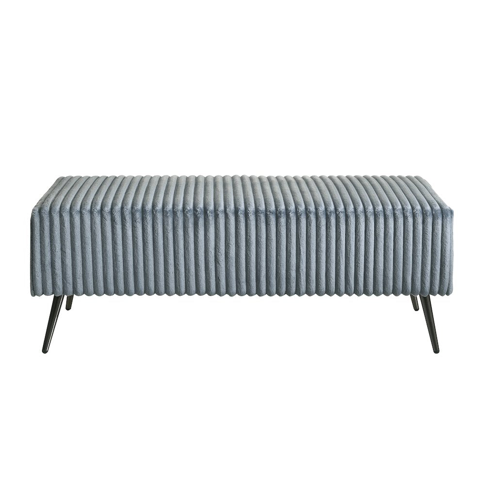 Mavela Wide Wale Corduroy Upholstery Bench, Blue
