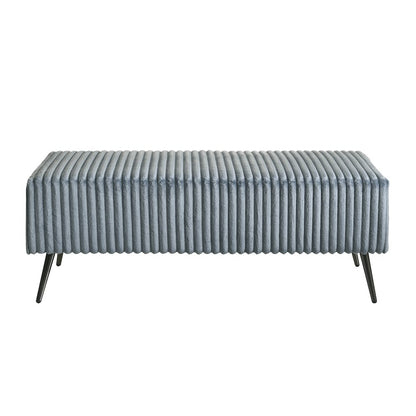 Mavela Wide Wale Corduroy Upholstery Bench, Blue
