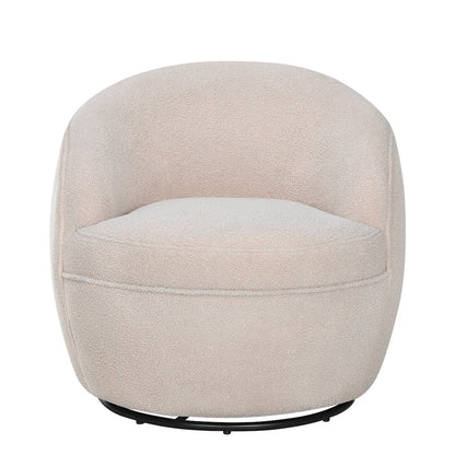Galleria 360 Swivel Teddy Sherpa Barrel Chair, Beige