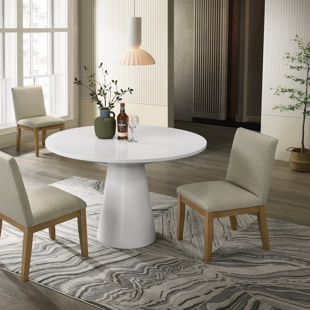 Rocco 5-Pc 48'' Pedestal Dining Set, Round Pedestal Table with 4 Chairs