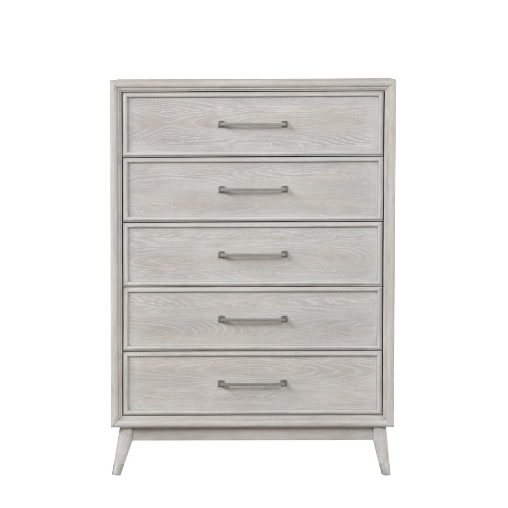 Seluna 5-Drawer Bedroom Chest, Gray Oak Finish
