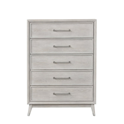 Seluna 5-Drawer Bedroom Chest, Gray Oak Finish