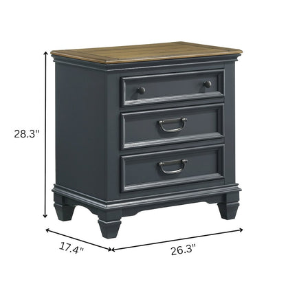 Clelane Wood Bedroom Set Panel King Bed and 2 Nightstands
