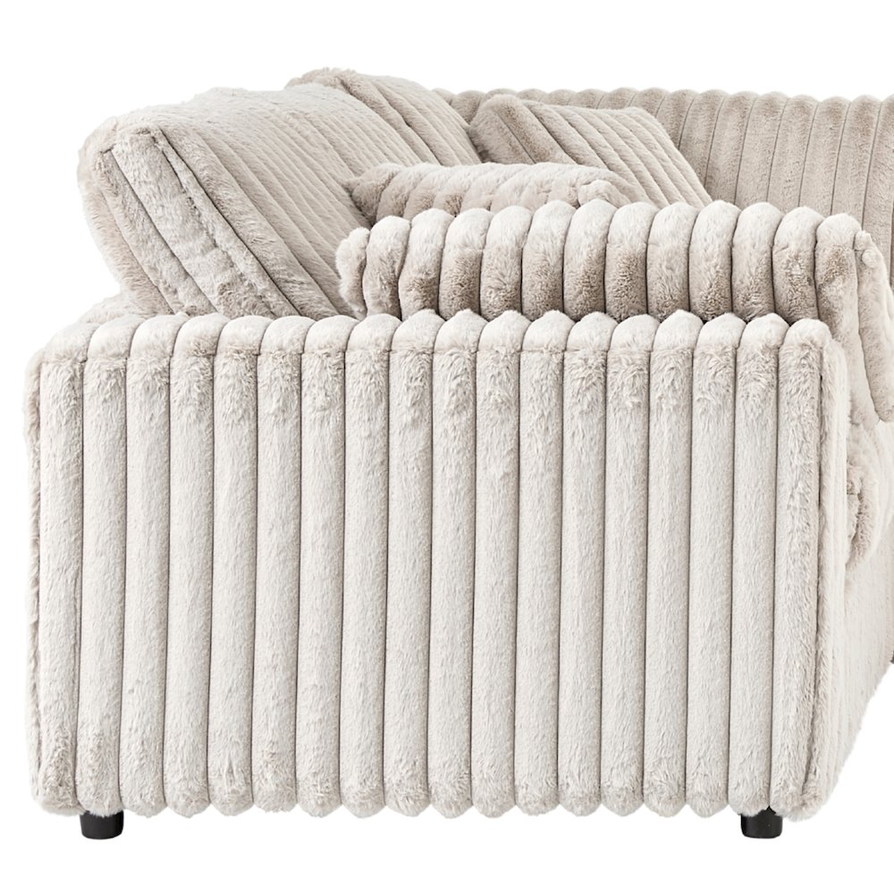 Belvoir 2-Piece Living Room Set, Sofa and Loveseat, Beige Champagne