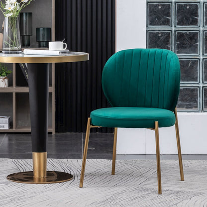 Amoa Contemporary 3-Pc Dining Set, White Round Dining Table and 2 Chairs, Green