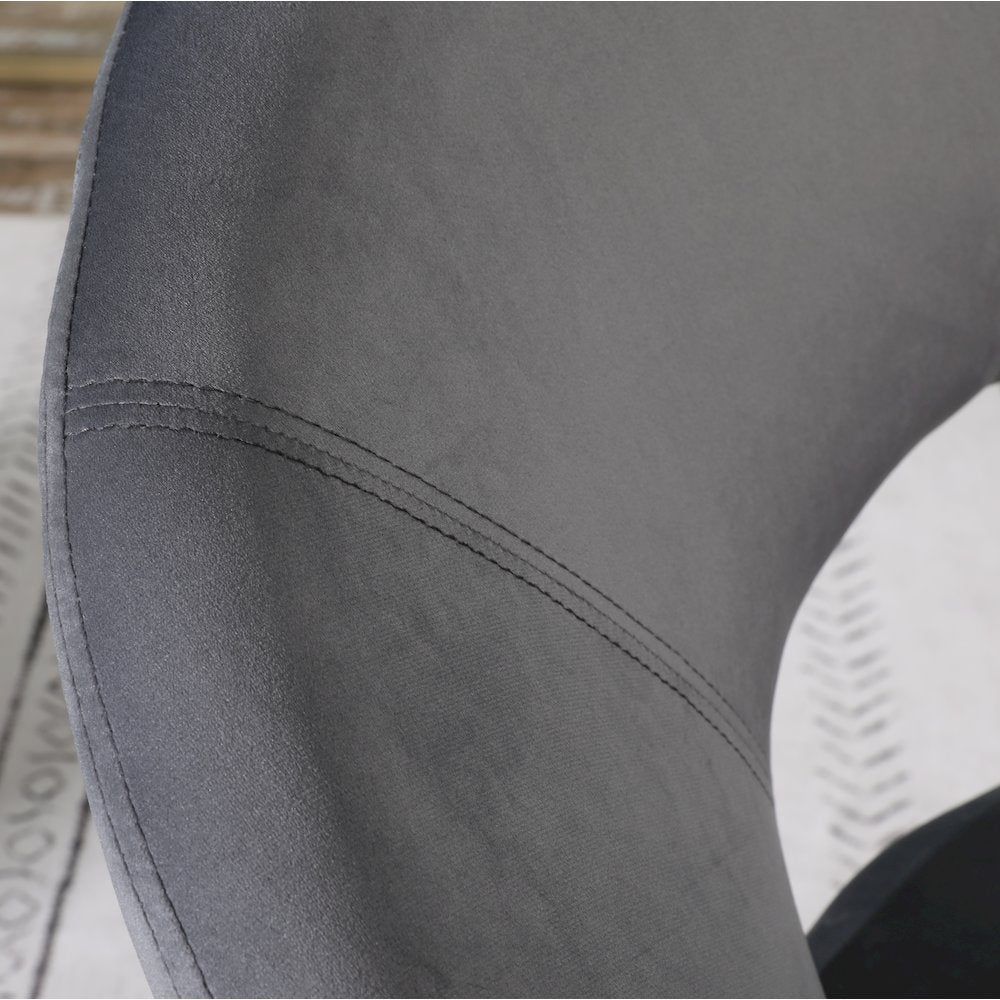 Slatina Gray Silky Velvet Upholstered Accent Chair with Gold Tone Finished Base