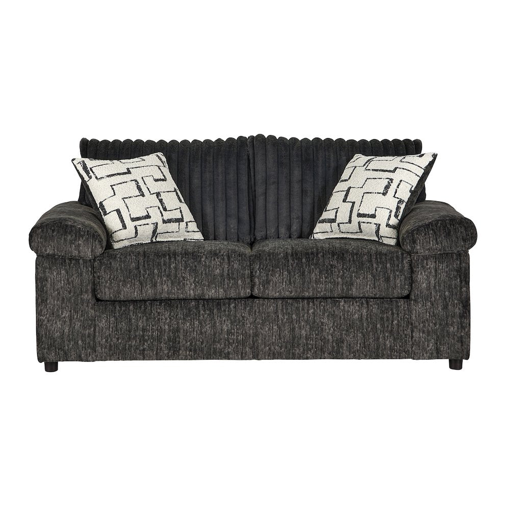 Nason Wide Wale Corduroy Loveseat, Charcoal