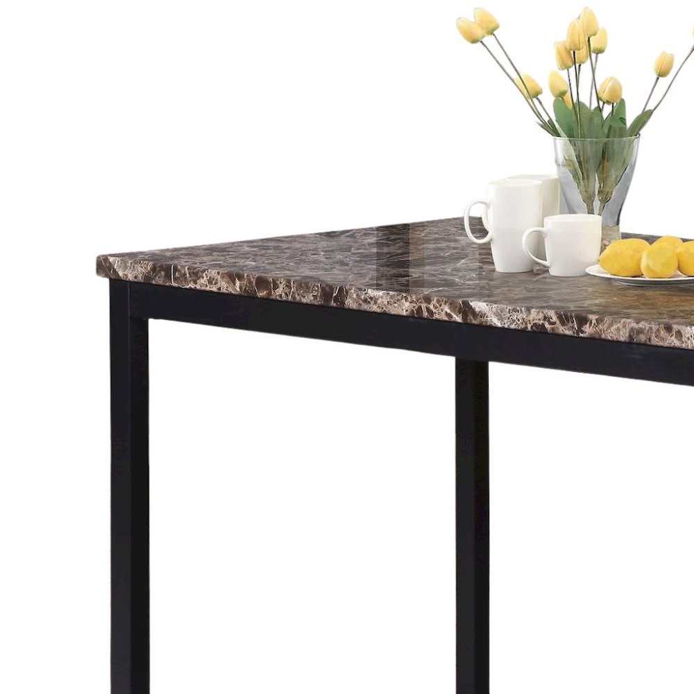 Modern Faux Marble Dining Table – Black Kitchen & Dining Room Tables