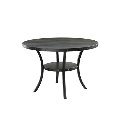 Blue 5-Piece Round Dining Table with Matching Kitchen & Dining Room Chairs