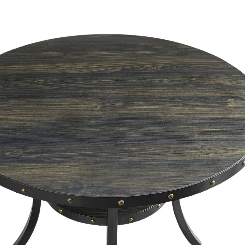 Blue 5-Piece Round Dining Table with Matching Kitchen & Dining Room Chairs
