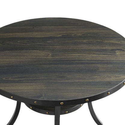 Blue 5-Piece Round Dining Table with Matching Kitchen & Dining Room Chairs