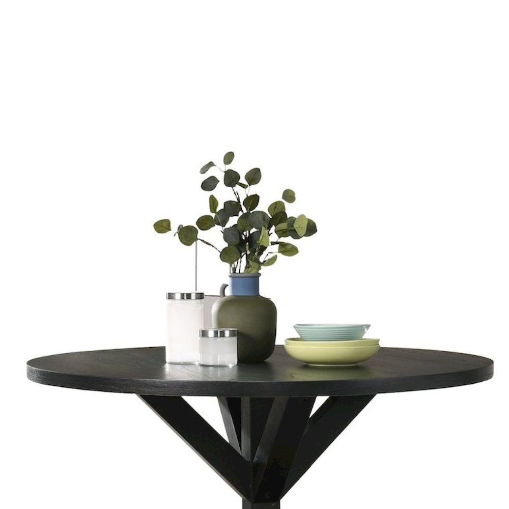 Black Round Dining Table for 4 – Kitchen & Dining Room Table in Wood