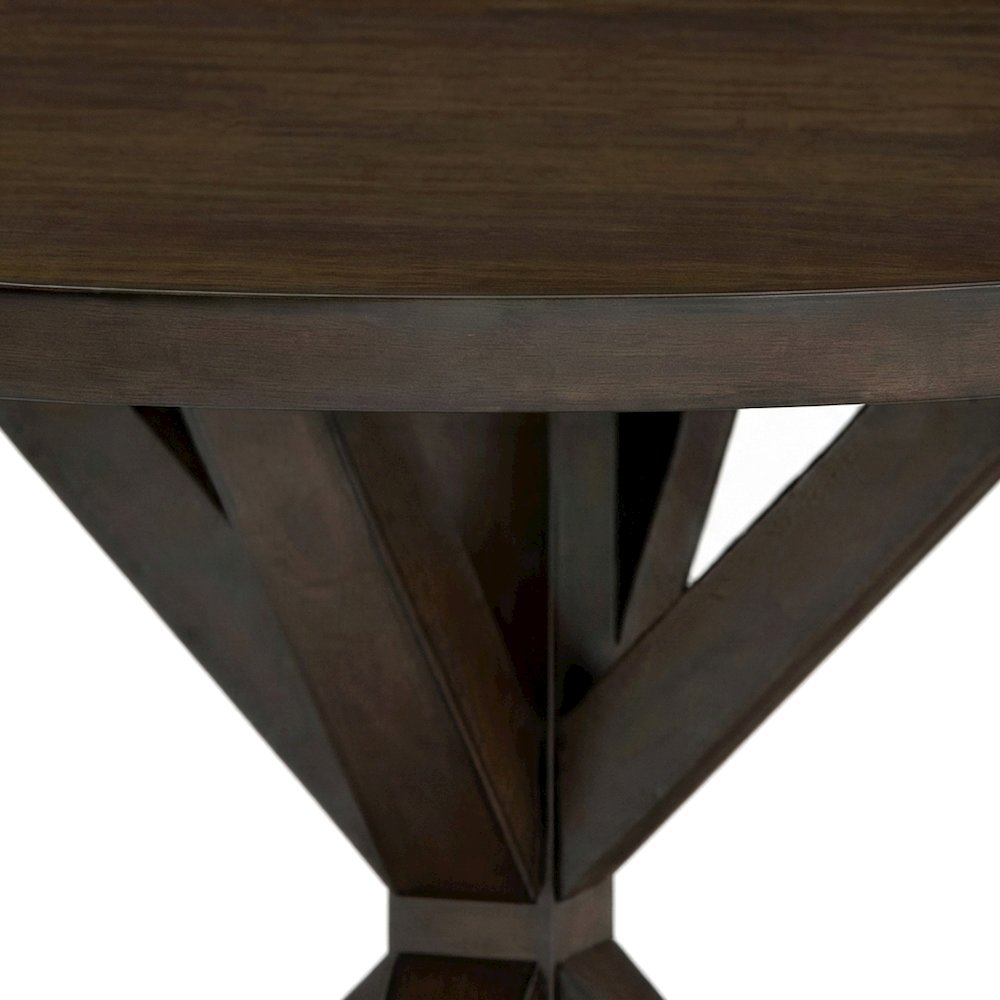 MDF and Rubberwood Cross-Buck Dining Table and 4 Chairs 5 Piece Set, Espresso