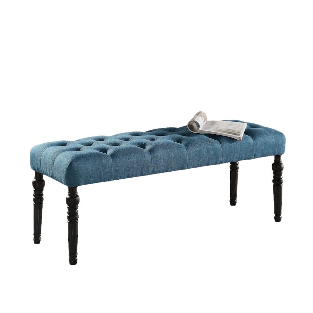 Blue Dining Table Set for 6 with Bench and Chairs, For Kitchen or Dining Areas