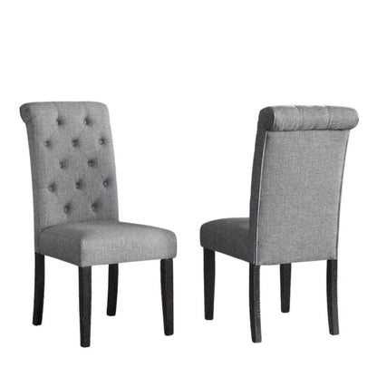 Gray Round Dining Table Set for 4 with Chairs, Ideal for Kitchen Spaces