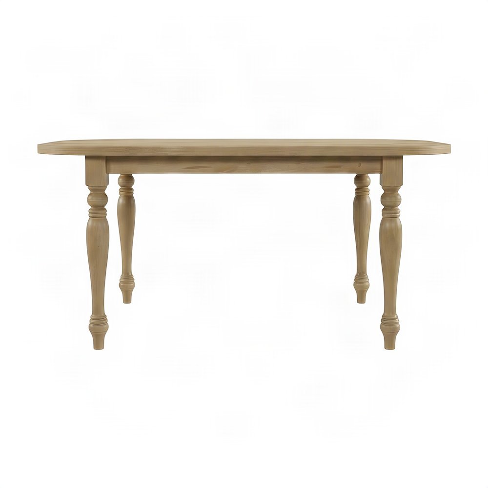 Solid Wood Leg Dining Table with Oak Veneer Top and Turned Legs, Red/White