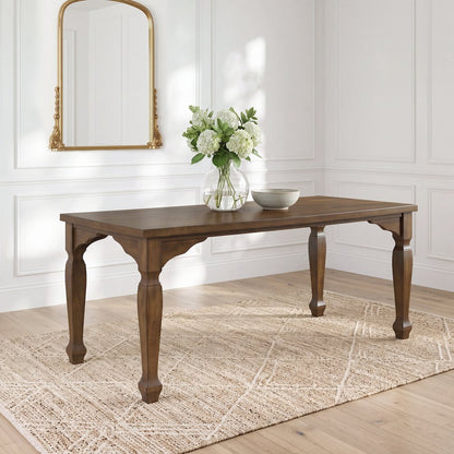 Rowan 72-inch Traditional Farmhouse Wood Dining Table, Walnut