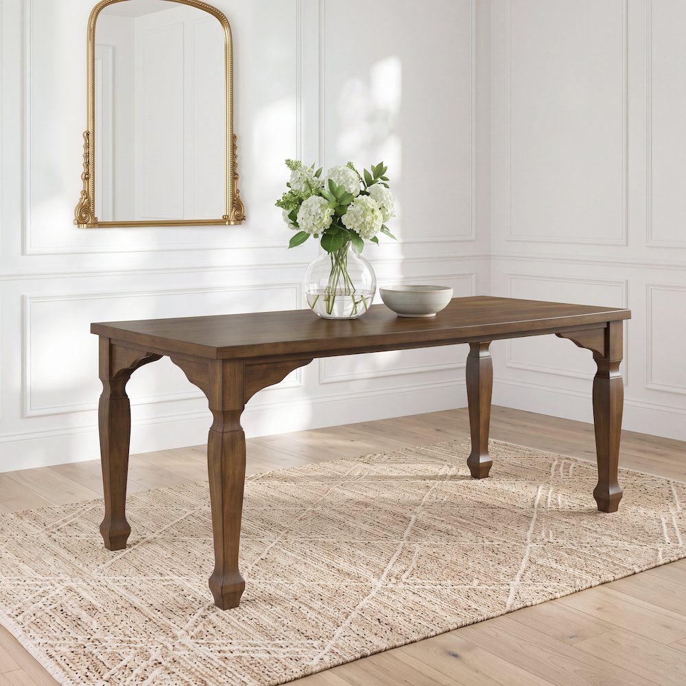 Rowan 5-Piece Dining Set, 72-inch Dining Table with 4 Chairs, Walnut Finish