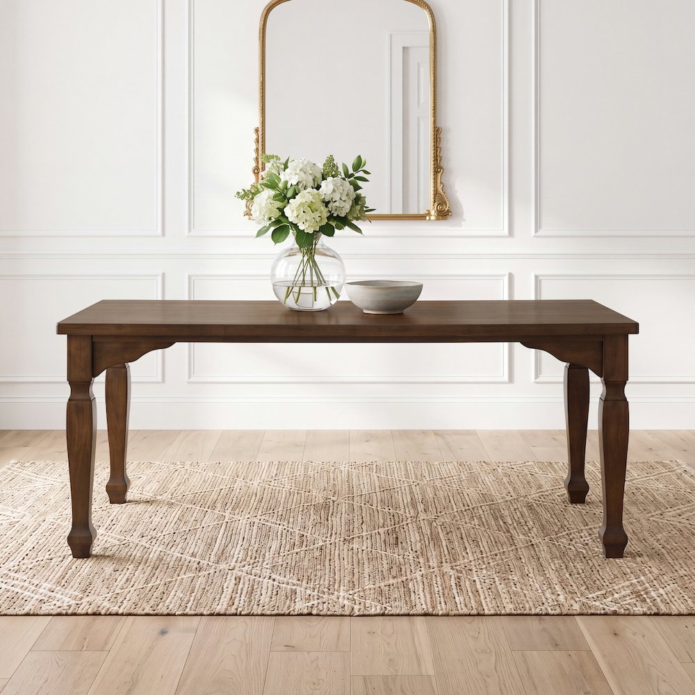 Rowan 5-Piece Dining Set, 72-inch Dining Table with 4 Chairs, Walnut Finish