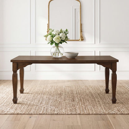Rowan 5-Piece Dining Set, 72-inch Dining Table with 4 Chairs, Walnut Finish