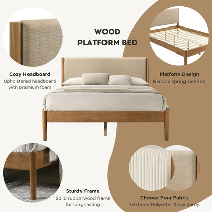 Vichy 4-Pc Bedroom Set with Queen Bed, Dresser, Mirror, Nightstand