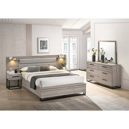 Wallbed Bed, Dresser, Mirror, and 2 Nightstands, Weathered Gray, Queen