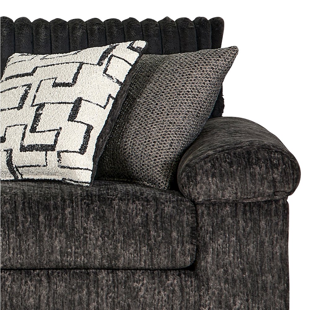 Nason Wide Wale Corduroy Sofa, Loveseat, and Cuddle Chair Set, Charcoal