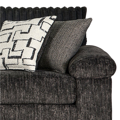 Nason Wide Wale Corduroy Sofa, Loveseat, and Cuddle Chair Set, Charcoal