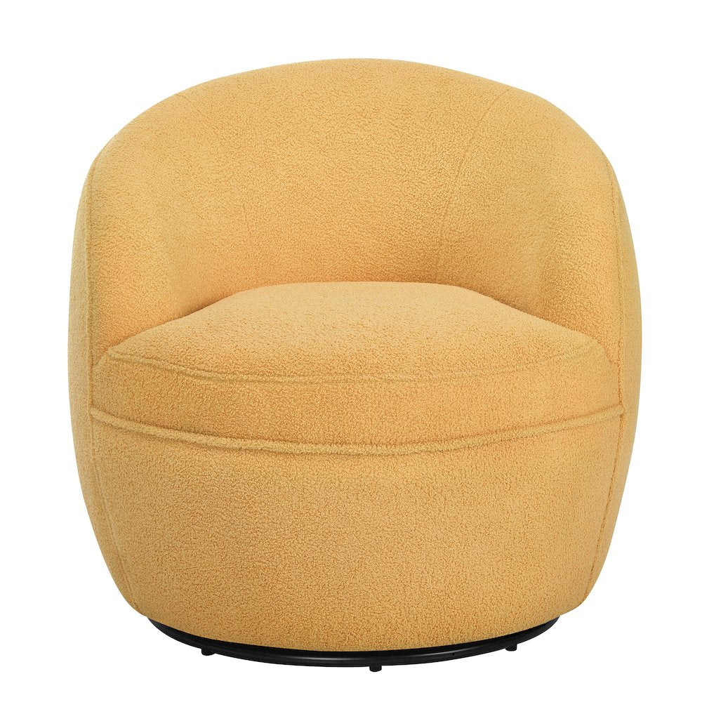 Galleria 360 Swivel Teddy Sherpa Barrel Chair, Yellow