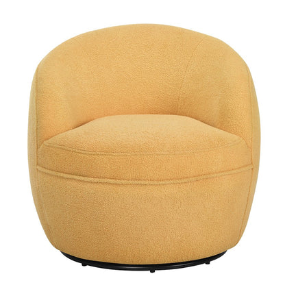 Galleria 360 Swivel Teddy Sherpa Barrel Chair, Yellow