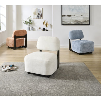 Solara Modern Accent Chair with Solid Wood Frame, Orange
